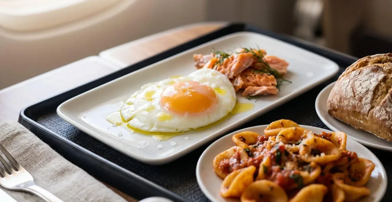 Plateau gastronomique circadien dans un jet privé avec aliments adaptés au décalage horaire